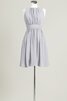 Robe demoiselle d'honneur bref col ras du cou a-ligne manche nulle - 10