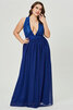 Abito da ballo v-scollo in chiffon splendente a-line con paillette sexy - 8