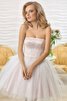 Robe de graduation courte naturel avec sans manches de bustier avec zip - 2