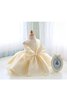 Abito da Cerimonia Bambini mini Ball Gown con Increspato in Organza al ginocchio alta vita - 4