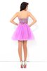 Normale Taille A Linie Mini Cocktailkleid mit Spaghettiträger ohne Ärmeln - 2
