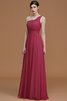 Ärmelloses Chiffon A Linie Gerüschtes Ein Schulterfreies Brautjungfernkleid - 11