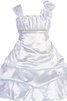 Taft Ärmelloses Reißverschluss A-Line wadenlanges Blumenmädchenkleid - 1