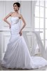 Abito da Sposa in Taffeta Semplice Senza Spalline con Applique con Perline - 1