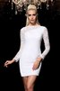 Robe de cocktail naturel attirent bref avec manche longue avec zip - 1