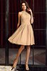 Normale Taille Plissiertes Prinzessin Ärmelloses Hoher Kragen Brautjungfernkleid - 12