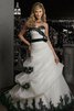 Robe de mariée ample avec décoration dentelle avec ruban en organza col en forme de cœur - 1
