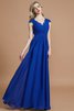 Robe demoiselle d'honneur naturel jusqu'au sol de princesse a-ligne ruché - 6