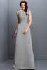 Robe demoiselle d'honneur longue en forme fermeutre eclair col en bateau en satin - 27