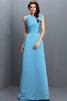 Robe demoiselle d'honneur longue en forme fermeutre eclair col en bateau en satin - 3