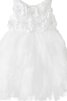 Robe de cortège enfant avec fleurs avec nœud ligne a textile en tulle manche nulle - 1