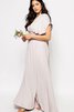 Abito da Damigella A-Line Senza Maniche con Spacco Davanti con Increspato in Chiffon Anello - 3