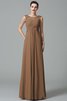 Prinzessin Gerüschtes Chiffon Anständiges Bodenlanges Brautjungfernkleid - 4