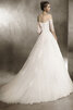Robe de mariée en satin voyant jusqu'au sol naturel sexy - 5