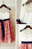 Prinzessin Reißverschluss Ärmelloses Wadenlanges Blumenmädchenkleid mit Bordüre - 4