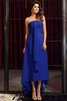 Robe demoiselle d'honneur bref de bustier asymétrique manche nulle avec chiffon - 25