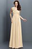 Robe demoiselle d'honneur plissage longue jusqu'au sol de col en v avec chiffon - 6