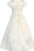 Spaghetti Träger A-Line kurze Ärmeln Blumenmädchenkleid - 3