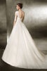 Robe de mariée brillant de traîne moyenne en dentelle solennelle vintage - 4