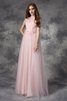 Robe de soirée formelle naturel de princesse de col bateau avec fleurs - 3