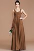 Robe demoiselle d'honneur naturel en chiffon de col en cœur jusqu'au sol d'empire - 9