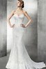 Robe de mariée long de col en cœur avec sans manches avec zip de traîne moyenne - 1