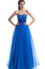 Vestido de Noche de Largo de Escote Corazón de Abalorio de Sin mangas - 1