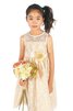 Abito da Cerimonia Bambini con Fiore Senza Maniche con Fusciacca in pizzo A-Line - 1
