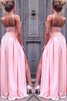 Gerüschtes Prinzessin Chiffon Sittsames Abendkleid mit Spaghettiträger - 2
