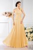 Chiffon Prinzessin Bodenlanges Brautjungfernkleid mit Plissierungen ohne Ärmeln - 12