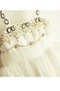 Robe de cortège enfant de princesse avec fleurs avec zip avec perle longueur mollet - 4