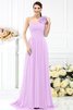 Robe demoiselle d'honneur plissage avec fleurs avec chiffon ligne a au drapée - 19