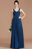 Robe demoiselle d'honneur naturel en chiffon de col en cœur jusqu'au sol d'empire - 16