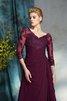 Robe mère de mariée longue de princesse en chiffon avec manche 3/4 jusqu'au sol - 7