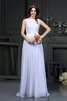Prinzessin Chiffon A Linie Bodenlanges Brautkleid mit Reißverschluss - 1