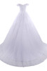 Robe de mariée officiel serieuse de traîne mi-longue col en forme de cœur avec cristal - 7
