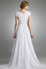 Robe de mariée avec manche courte a eglise col en bateau ceinture haut fascinant - 2