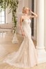 Robe de mariée romantique avec sans manches de traîne moyenne de sirène en tulle - 1