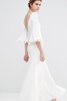 Bateau Chiffon lockeres tiefer V-Ausschnitt bodenlanges Elegantes Brautjungfernkleid - 3