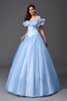 Duchesse-Linie Normale Taille Schulterfrei Perlenbesetztes Anständiges Quinceanera Kleid - 5