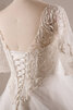 Robe de mariée en satin passionnant en 1/2 manche salle interne avec perle - 4