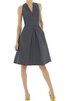 Robe demoiselle d'honneur plissé v encolure ligne a en satin - 1