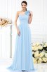 Robe demoiselle d'honneur plissage avec fleurs avec chiffon ligne a au drapée - 18