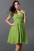 Vestido de Dama de Honor de Corte princesa de Corto de Cremallera de Escote en V - 14