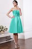 A Linie Elastischer Gewebter Satin Normale Taille Knielanges Kurzes Brautjungfernkleid - 15
