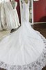 Ärmelloses Meerjungfrau Spitze bodenlanges Brautkleid mit Kapelle Schleppe mit V-Ausschnitt - 1