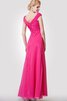 Robe demoiselle d'honneur distinguee de lotus avec chiffon v encolure - 2