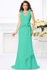 Robe demoiselle d'honneur naturel longue avec fleurs manche nulle de col en v - 15