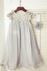 Normale Taille A Linie Chiffon Reißverschluss Anständiges Blumenmädchenkleid - 2