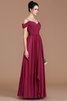 Prinzessin Chiffon Ärmelloses Schulterfreier Ausschnitt Bodenlanges Brautjungfernkleid - 5